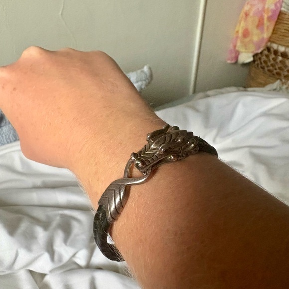 John Hardy Other - John Hardy Naga Bracelet, Sterling Silver, Leather